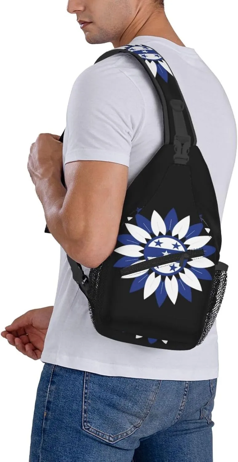 Honduras Sunflower Flag Crossbody Bag Cross Chest Bag Adjustable Sling Backpack Sports Gym Shoulder Bags Travel Cycling Daypack Diagonally Casual Rucksack