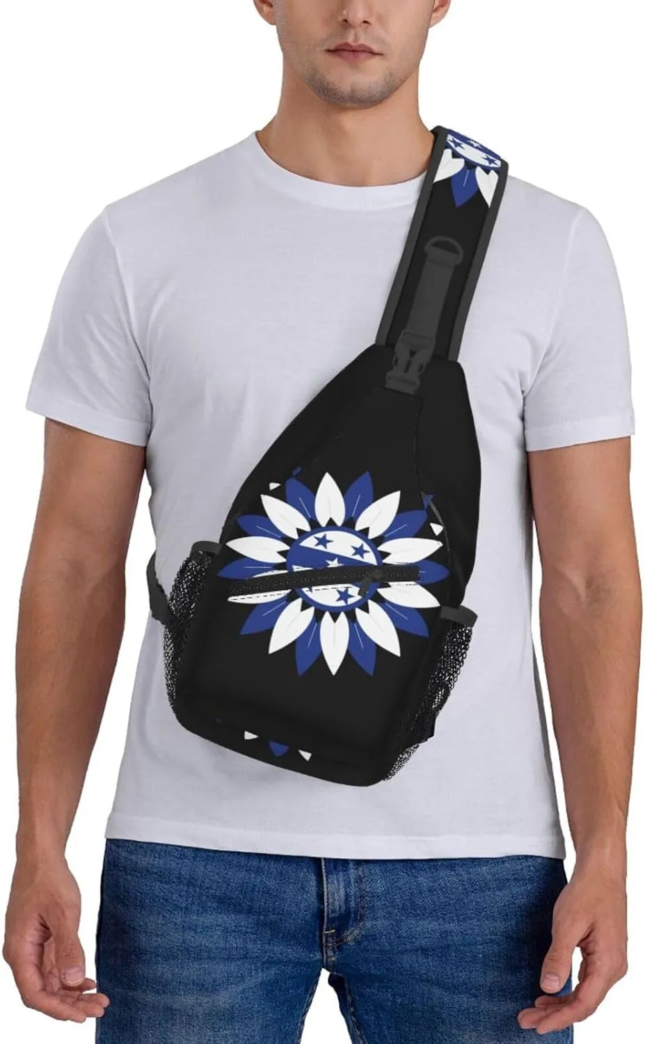 Honduras Sunflower Flag Crossbody Bag Cross Chest Bag Adjustable Sling Backpack Sports Gym Shoulder Bags Travel Cycling Daypack Diagonally Casual Rucksack