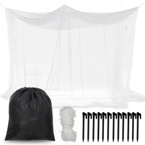 Hugeleaf 9.84 X 9.84 X 8.2 Ft Large Mosquito Net with 2 Openings, 220 Mesh Mosquito Netting for Patio Protection from Insect, Square Outdoor Bug Netting for Camping, Gazebo, Porch, Garden (White)