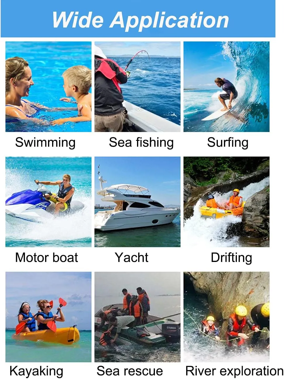 huraty Unisex Swim Jacket for Kids and Adults, High Buoyancy Reflective Floating Vest Swimsuit with Adjustable Safety Straps, Outdoor Water Sports Vests for Boating, Kayaking, Surfing, Sailing