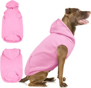 IECOii XL Dog Sweater Christmas Fleece Dog Hoodie for Large Dogs,Warm Pullover Dog Sweatshirt with Hood,Pet Winter Clothes for Dogs Girl Boy,Hooded Cold Weather Dog Coat for Beagle,Dalmatian,Pink,XL