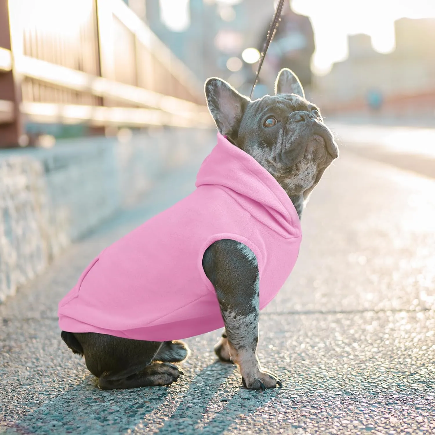 IECOii XL Dog Sweater Christmas Fleece Dog Hoodie for Large Dogs,Warm Pullover Dog Sweatshirt with Hood,Pet Winter Clothes for Dogs Girl Boy,Hooded Cold Weather Dog Coat for Beagle,Dalmatian,Pink,XL