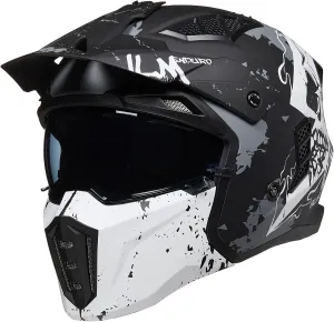ILM Open Face Motorcycle 3/4 Half Helmet for Men and Women, Vintage Retro Helmet with Visor for Moped ATV Cruiser Scooter DOT Model Z302(Matte Skull,Medium)