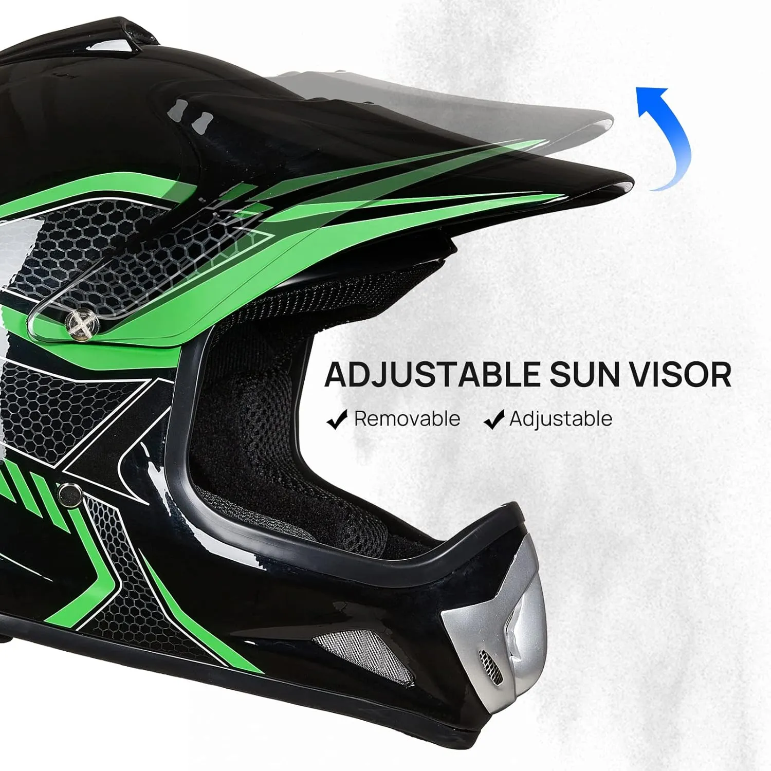 ILM Youth Kids Dirt Bike Helmet ATV Motocross DOT Off-Road Street Helmet Goggles Gloves Full Face Protective Helmet Model BLD-818