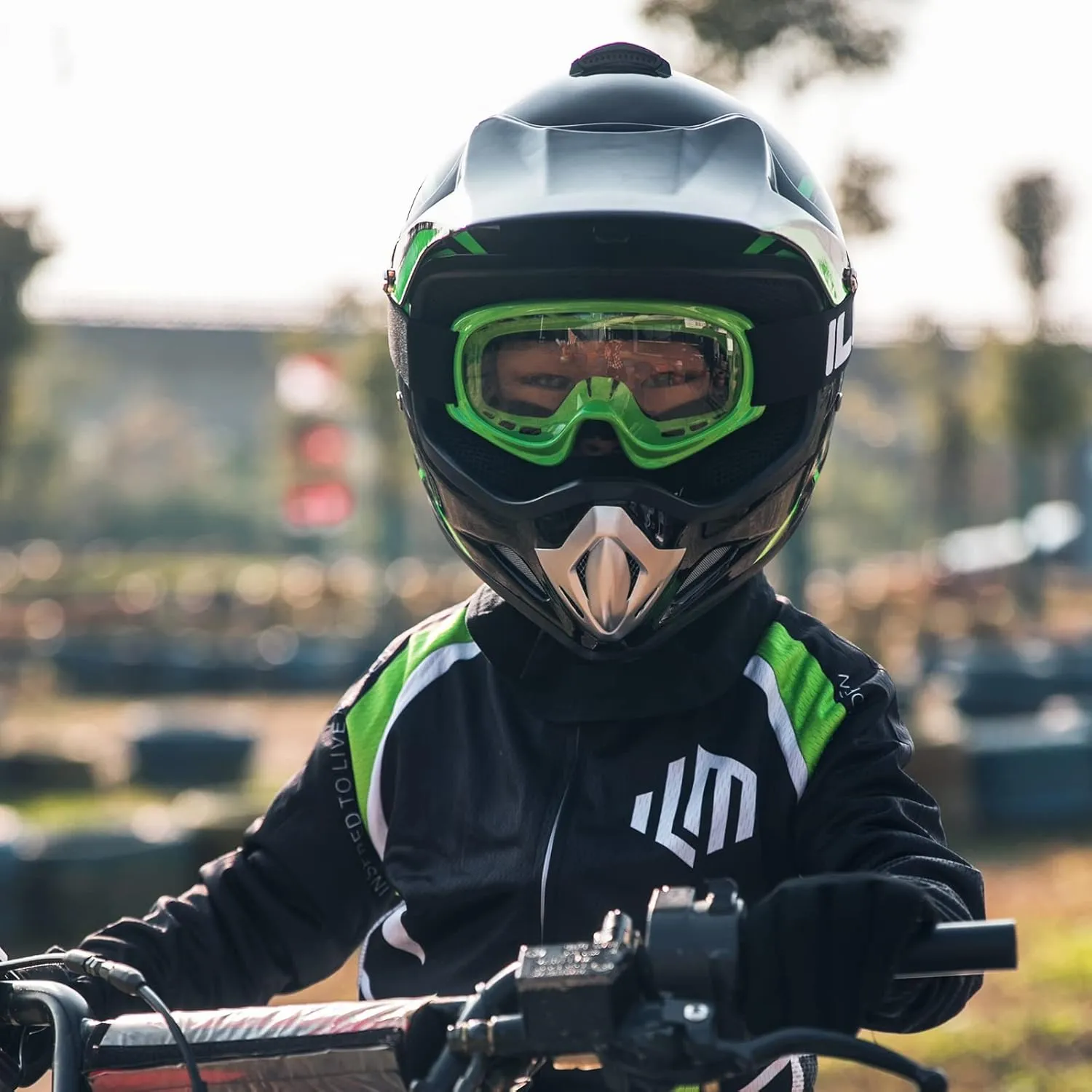 ILM Youth Kids Dirt Bike Helmet ATV Motocross DOT Off-Road Street Helmet Goggles Gloves Full Face Protective Helmet Model BLD-818