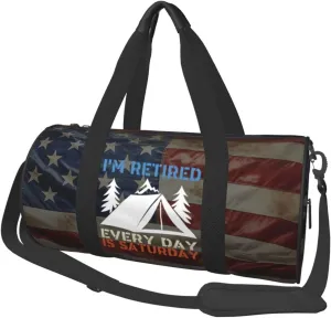 I'M Retired Every Day Is Saturday Duffel Bag Gym Bag Travel Sports Tote Large Foldable Beach Swim Yoga1