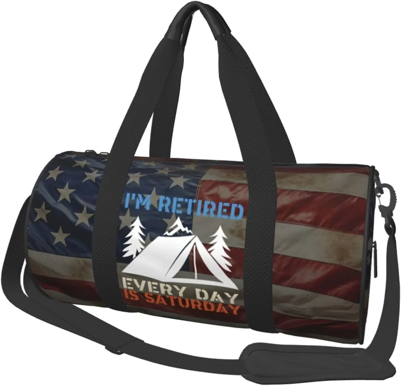 I'M Retired Every Day Is Saturday Duffel Bag Gym Bag Travel Sports Tote Large Foldable Beach Swim Yoga1