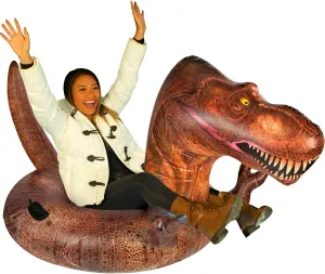 Inflatable Snow Giant Dinosaur Inflatable T-Rex Winter Snow Tube & Beach Pool Floaty.