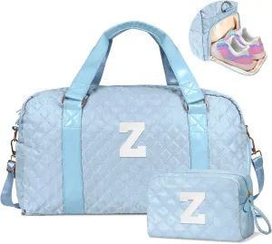 Initial Gym Bag for Kids Girls, Travel Duffel Bag, Teacher Appreciation Gifts Ideas, Mother's Day Gift Ideas