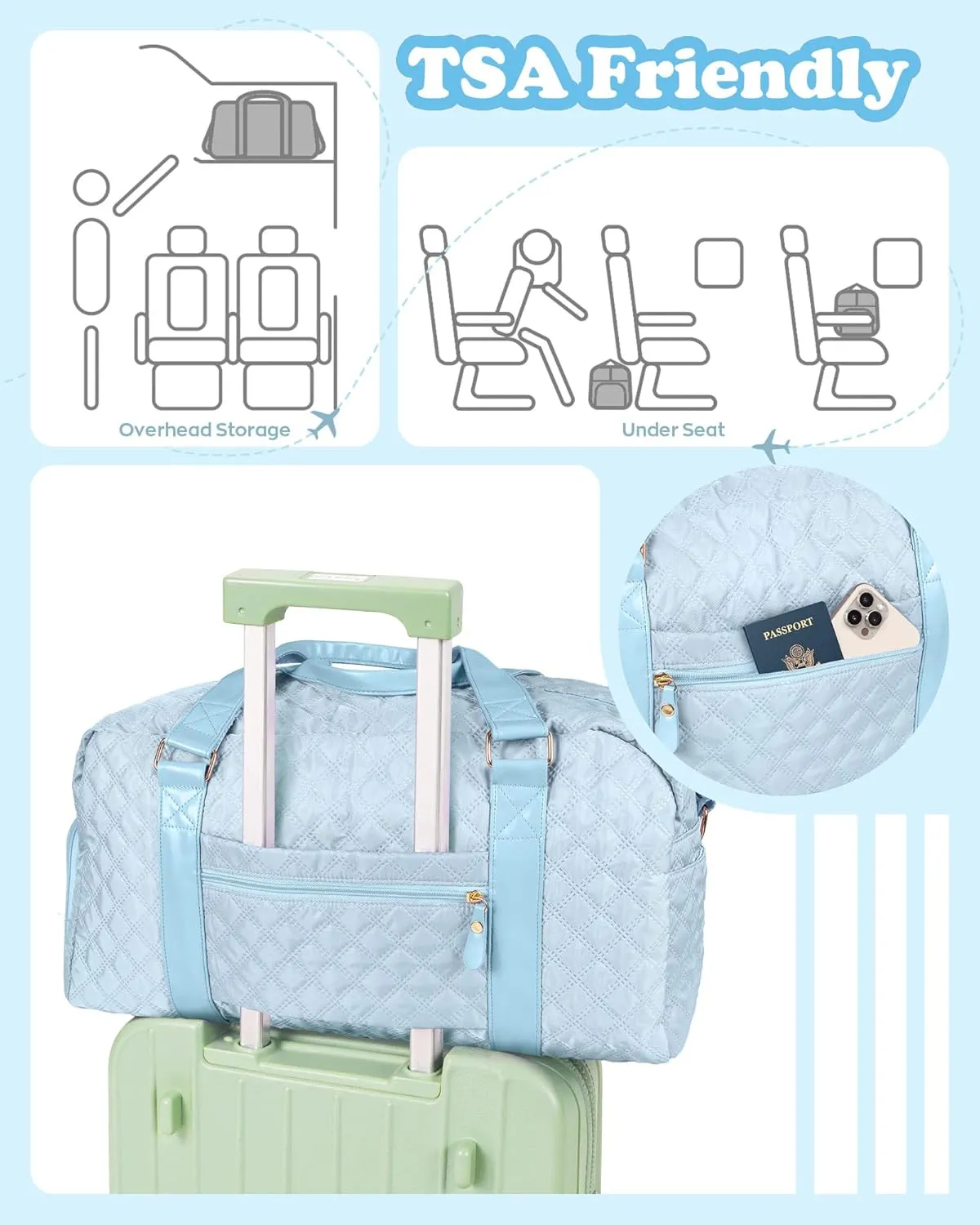 Initial Gym Bag for Kids Girls, Travel Duffel Bag, Teacher Appreciation Gifts Ideas, Mother's Day Gift Ideas