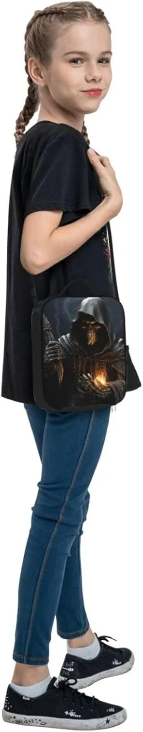 Insulated Lunchbox Reusable Cooler Bag Grim-Reaper Lunch Bag Portable Lunch Tote Bag for Work Picnic