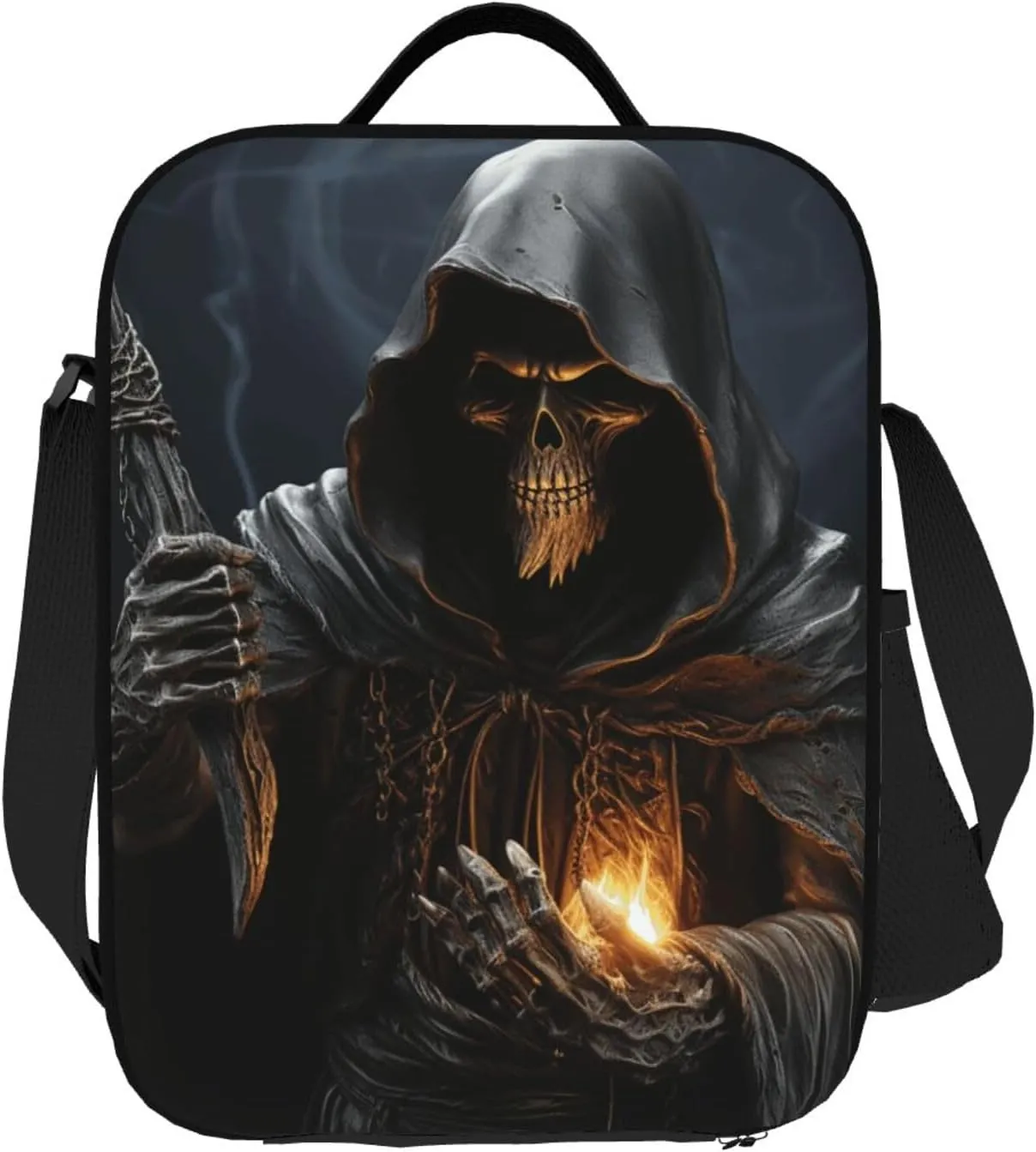 Insulated Lunchbox Reusable Cooler Bag Grim-Reaper Lunch Bag Portable Lunch Tote Bag for Work Picnic