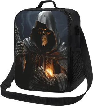 Insulated Lunchbox Reusable Cooler Bag Grim-Reaper Lunch Bag Portable Lunch Tote Bag for Work Picnic