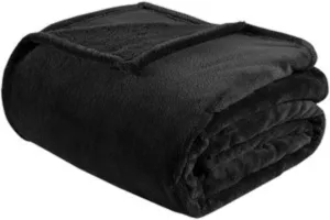 Intelligent Design Microlight Plush Luxury, Oversized Throw-Blanket, Premium All Season Cover for Bed, Couch, Twin/Twin XL, Black