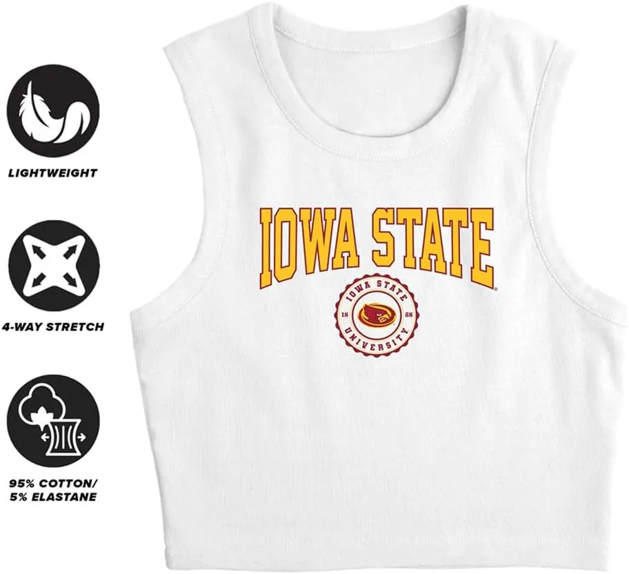 Iowa State University Collegiate Seal Women's Sleeveless Crop Top Tank