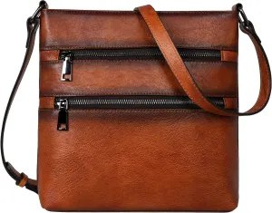 Iswee Genuine Leather Top Handle Bag Cross Body Purse Women's Purse
