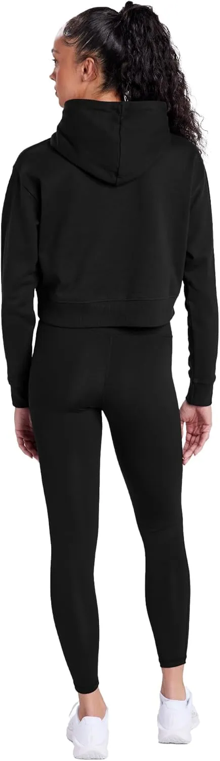 Jackson State University Arch Logo Black Women's Cropped Hoodie Pullover Sweatshirt
