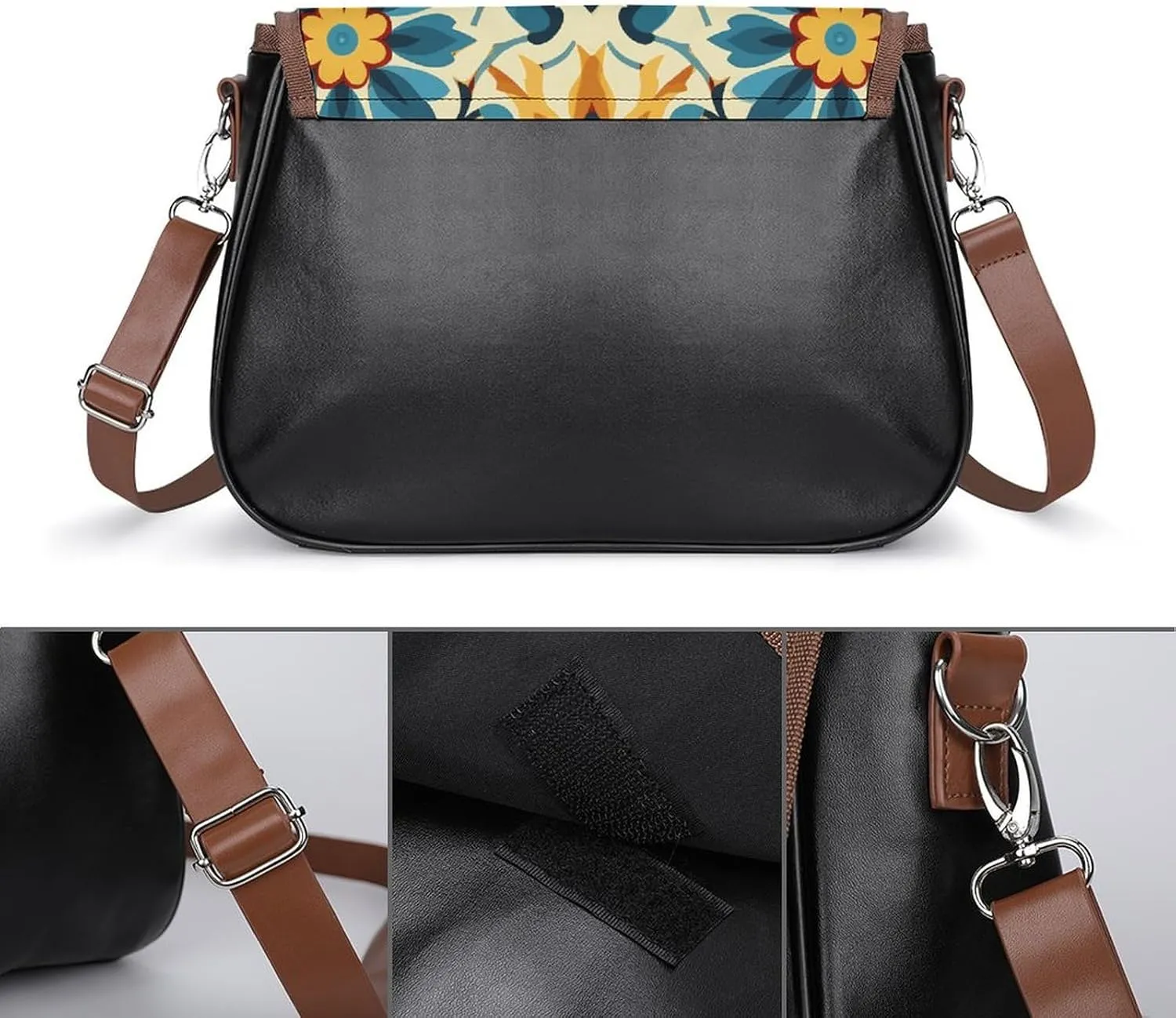 Japanese Sushi Shrimp Crossbody Bags for Women Travel Shoulder Bag Small Leather Cross Body Handbags