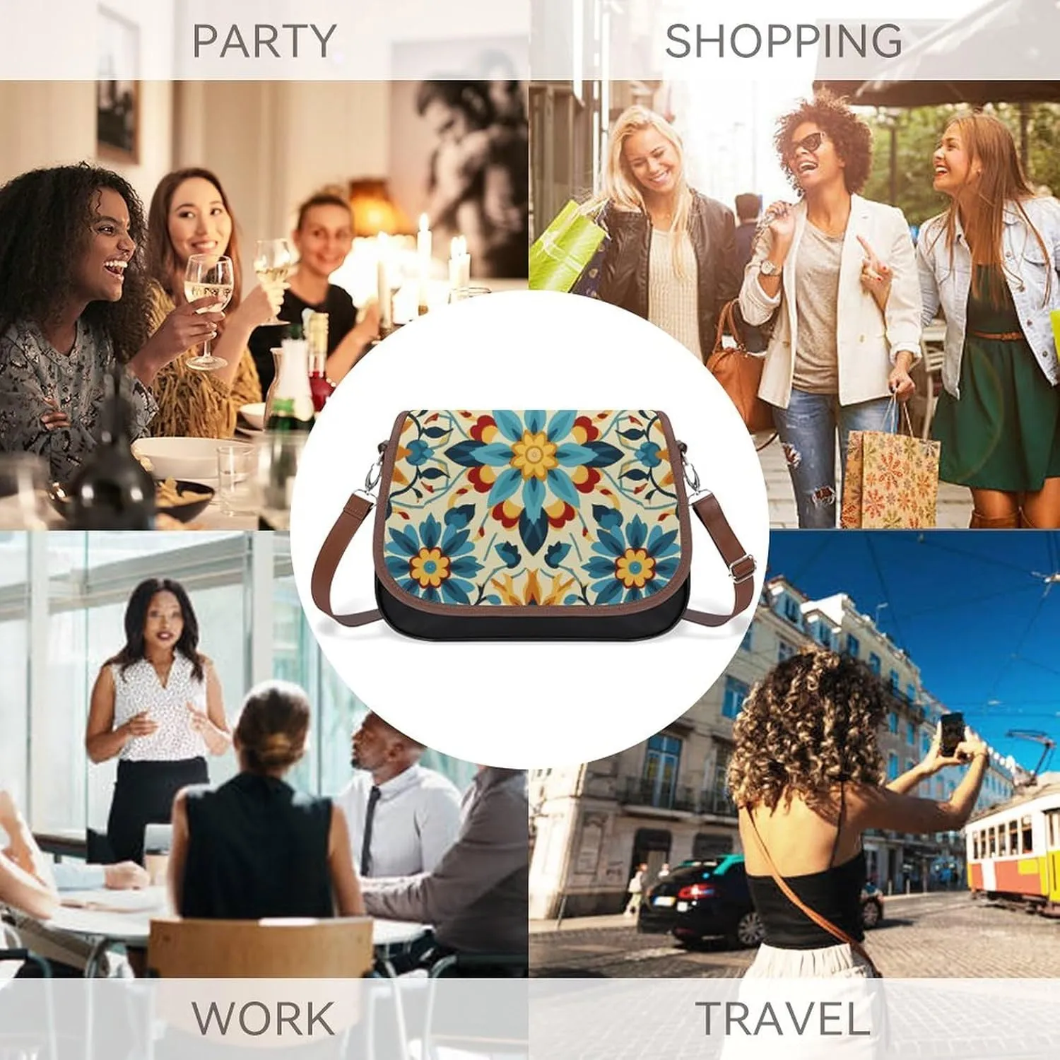 Japanese Sushi Shrimp Crossbody Bags for Women Travel Shoulder Bag Small Leather Cross Body Handbags