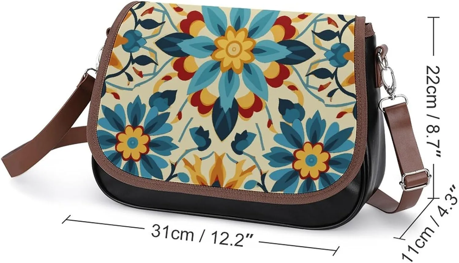 Japanese Sushi Shrimp Crossbody Bags for Women Travel Shoulder Bag Small Leather Cross Body Handbags