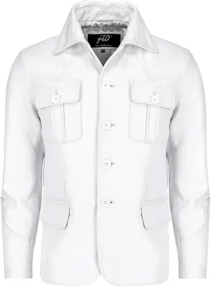 Jild Lambskin Leather Jacket Men Casual Coat – Notched Collar Classic Bond’s Style Ultimate Leather Blazer for Men