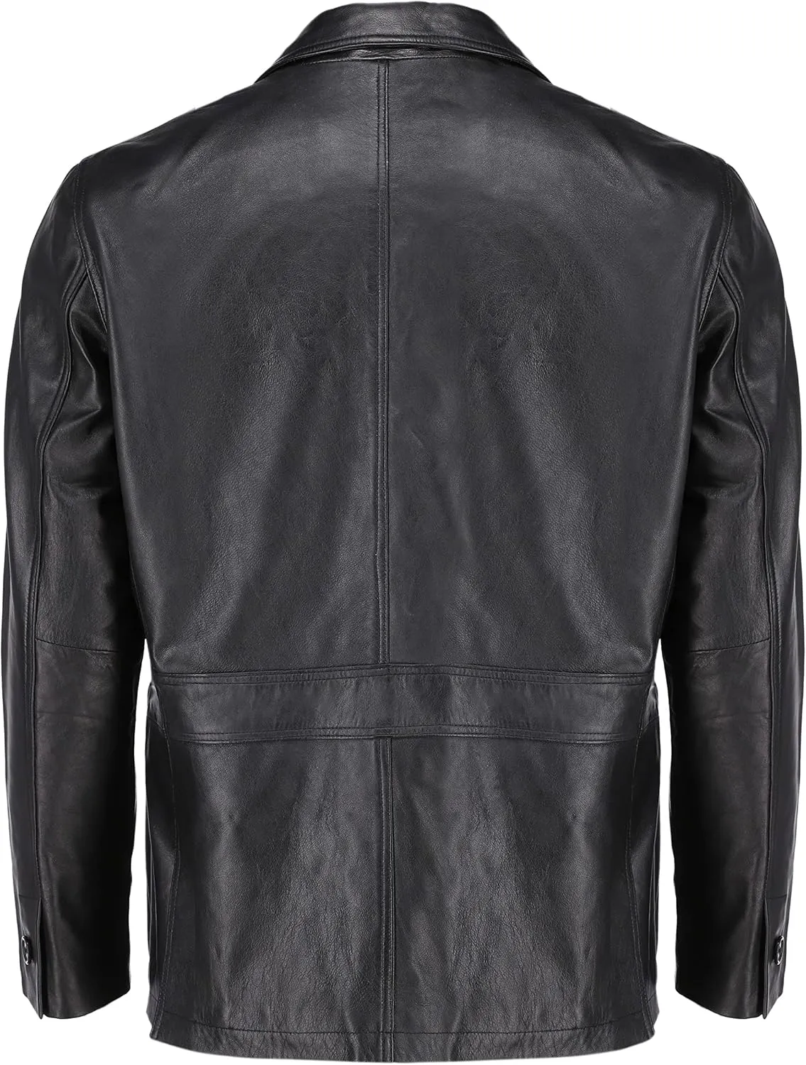 Jild Lambskin Leather Jacket Men Casual Coat – Notched Collar Classic Bond’s Style Ultimate Leather Blazer for Men