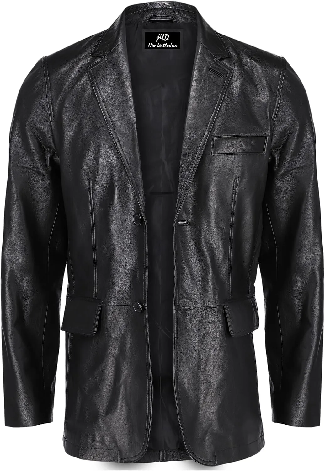 Jild Lambskin Leather Jacket Men Casual Coat – Notched Collar Classic Bond’s Style Ultimate Leather Blazer for Men