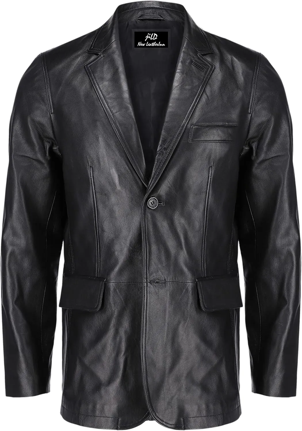 Jild Lambskin Leather Jacket Men Casual Coat – Notched Collar Classic Bond’s Style Ultimate Leather Blazer for Men