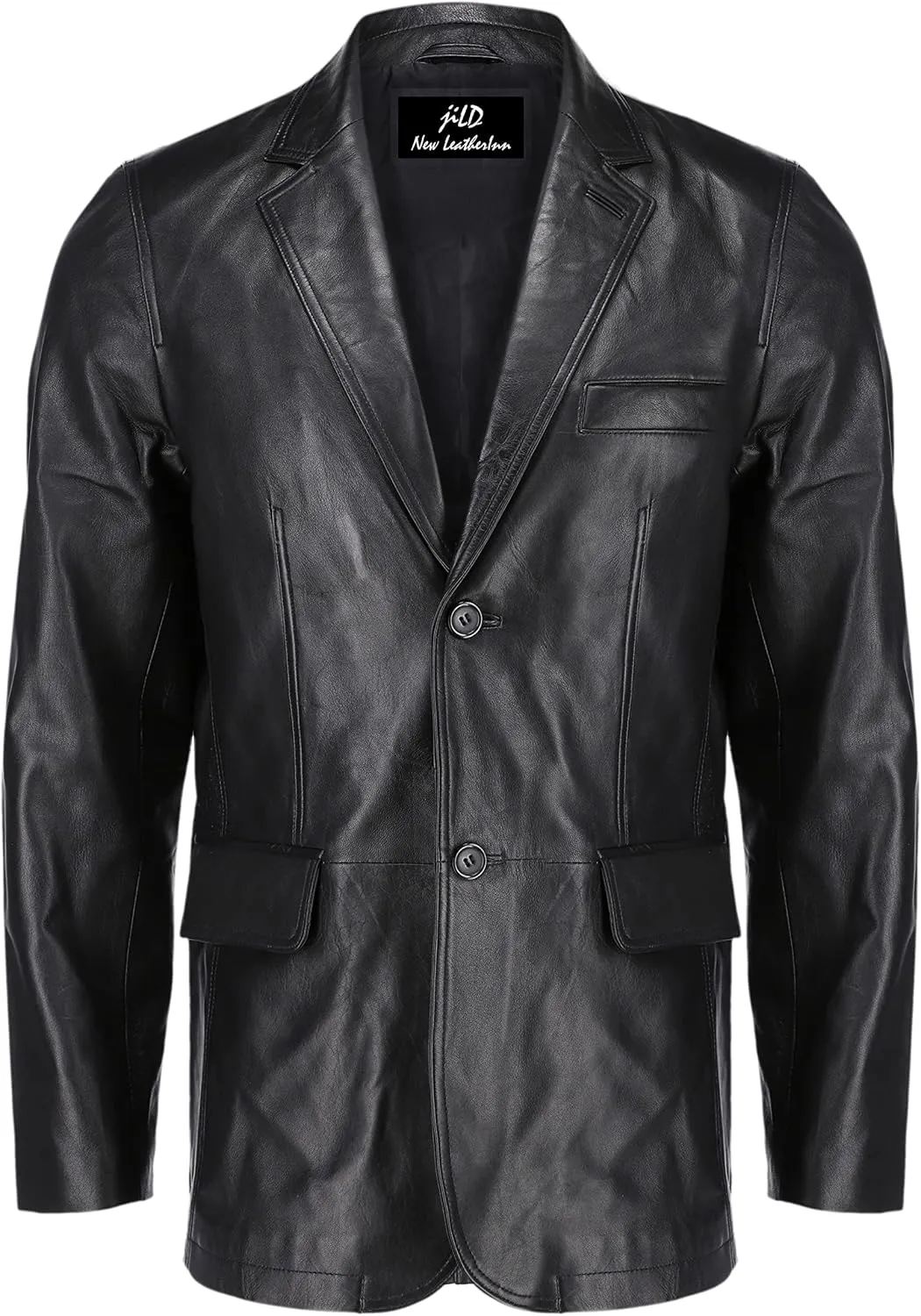 Jild Lambskin Leather Jacket Men Casual Coat – Notched Collar Classic Bond’s Style Ultimate Leather Blazer for Men