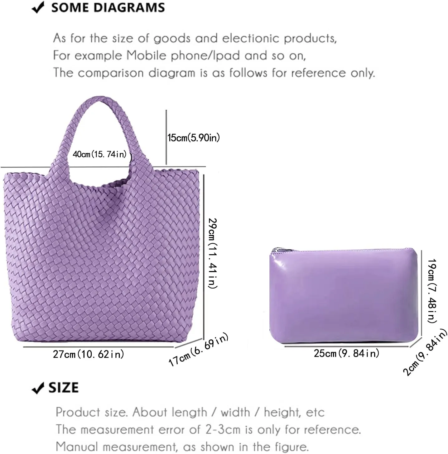 JINMANXUE Fashion Woven Bag Shopper Bag Travel Handbags and Purses Women Tote Bag Large Capacity Shoulder Bags
