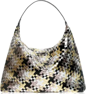 JINMANXUE Woven Tote Bag for Women, Woven Bags with Small Purse,Large Braided Top Handle Hobo Satchel Handbag