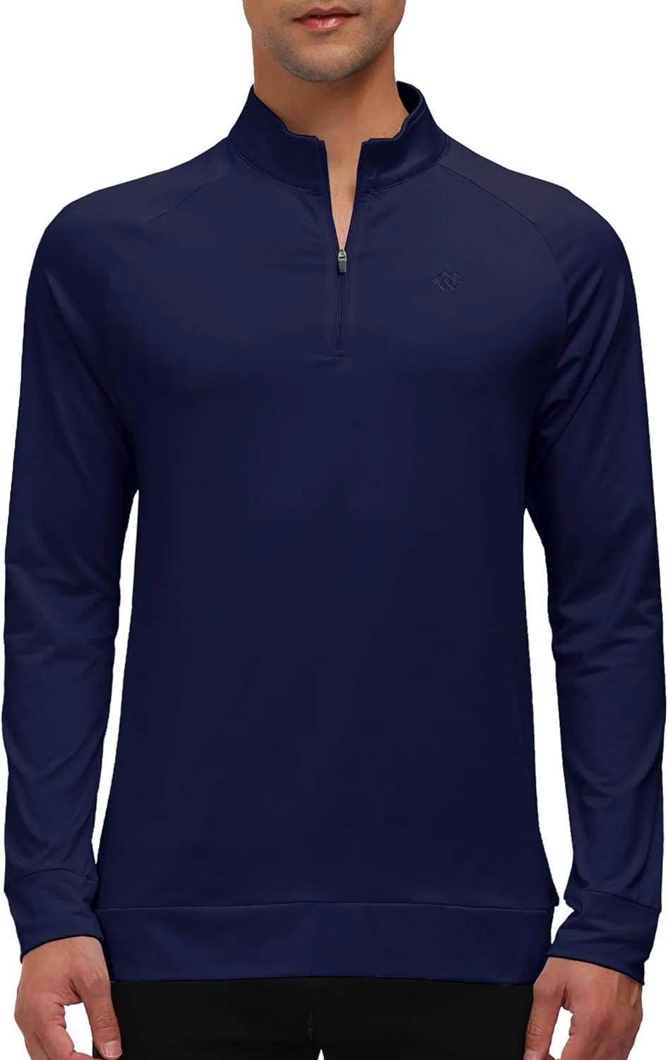 JINSHI Mens Long Sleeve Quarter Zip Pullover Stand Collar Active Golf Polo Shirt 1/4 Zipper Fleece Lining Workout Top
