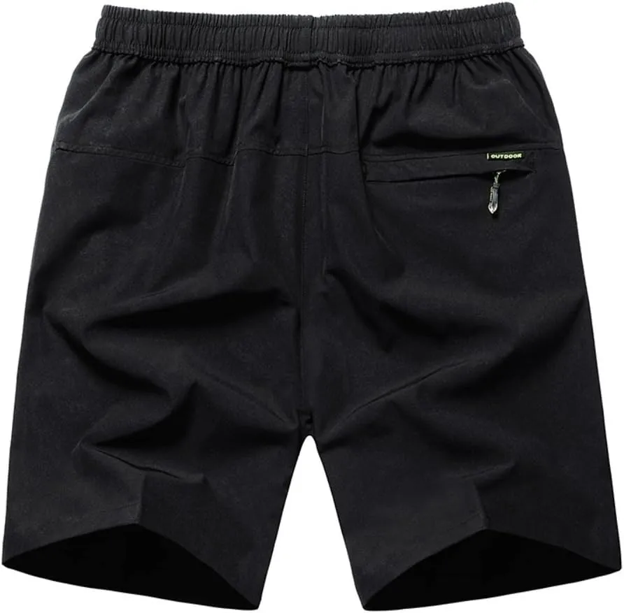 JINSHI Men's Outdoor Quick Dry Lightweight Sports Hiking Shorts Zipper Pockets