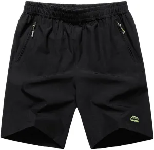 JINSHI Men's Outdoor Quick Dry Lightweight Sports Hiking Shorts Zipper Pockets