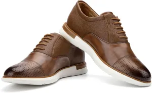 JITAI Men's Oxford Dress Shoes Lightweight Fashion Shoes with Wingtip Brogue & Lace-up Design