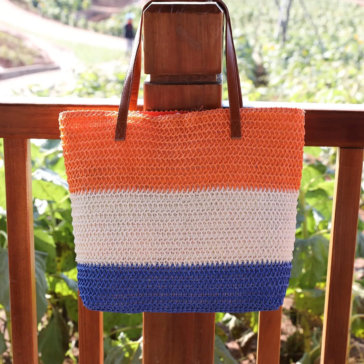 JNF Large Colorful Beach Bags for Women Straw Beach Tote bag Rattan Woven Crochet Beach Bags Boho Beach Towels Bag Set