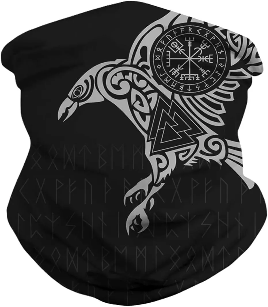 JooMeryer Seamless Bandanas Balaclava Face Mask Neck Gaiter Viking Print for Men Women
