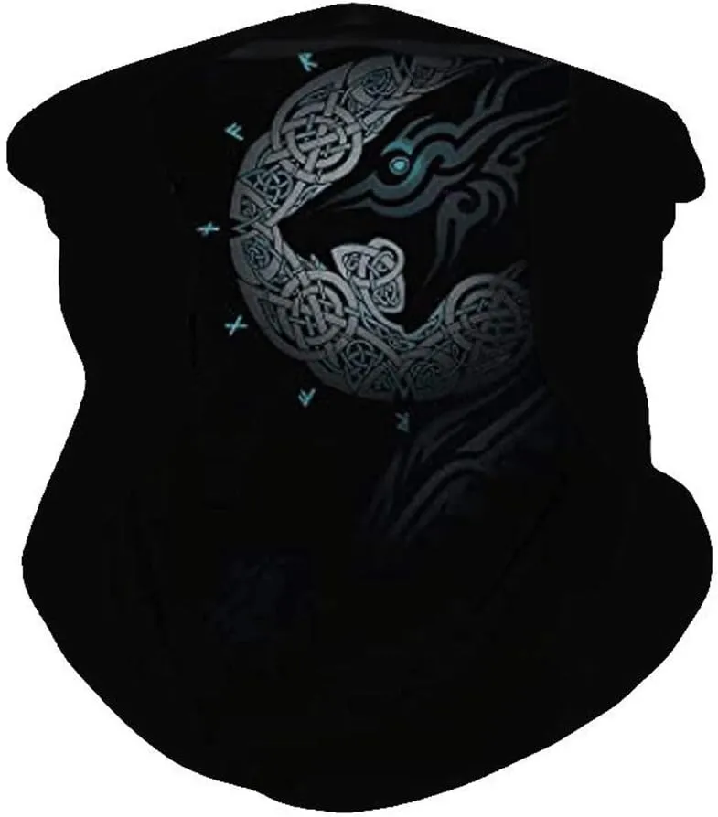 JooMeryer Seamless Bandanas Balaclava Face Mask Neck Gaiter Viking Print for Men Women