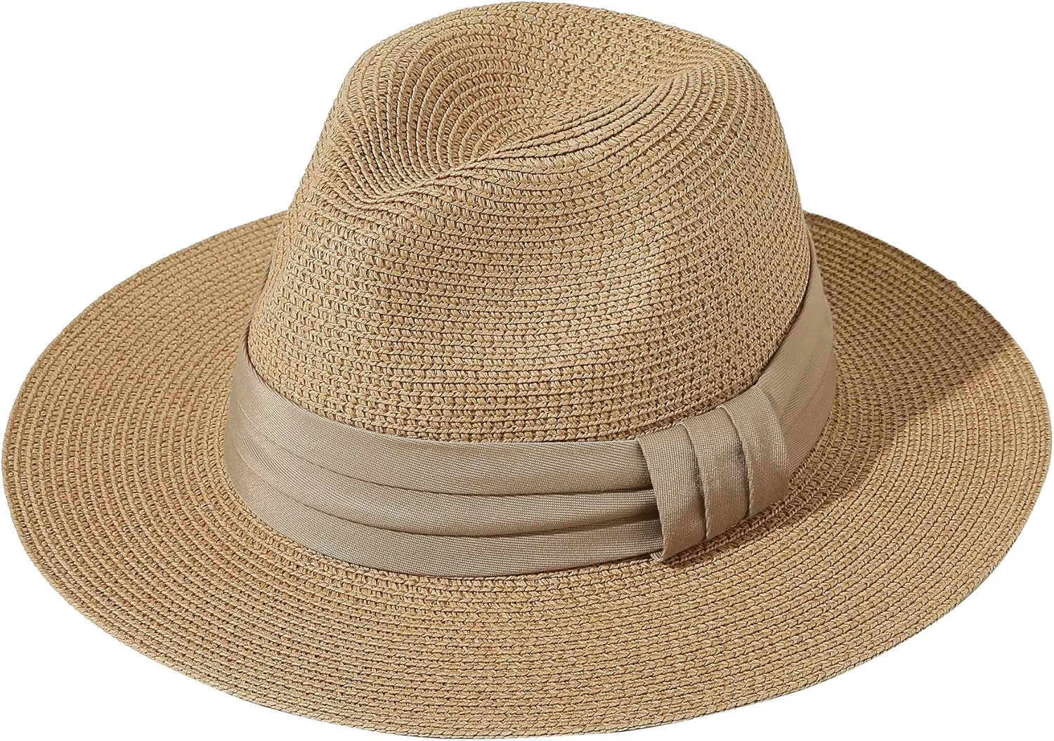JOYEBUY Womens UPF50 Foldable Summer Straw Hat Wide Brim Fedora Sun Beach hat