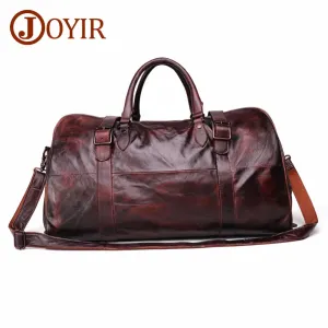 JOYIR Men's Handbag Travel Bag Genuine Leather Men Duffel Bag Luggage Travel Bag Large Capacity Leather Duffle Bag Weekend Tote