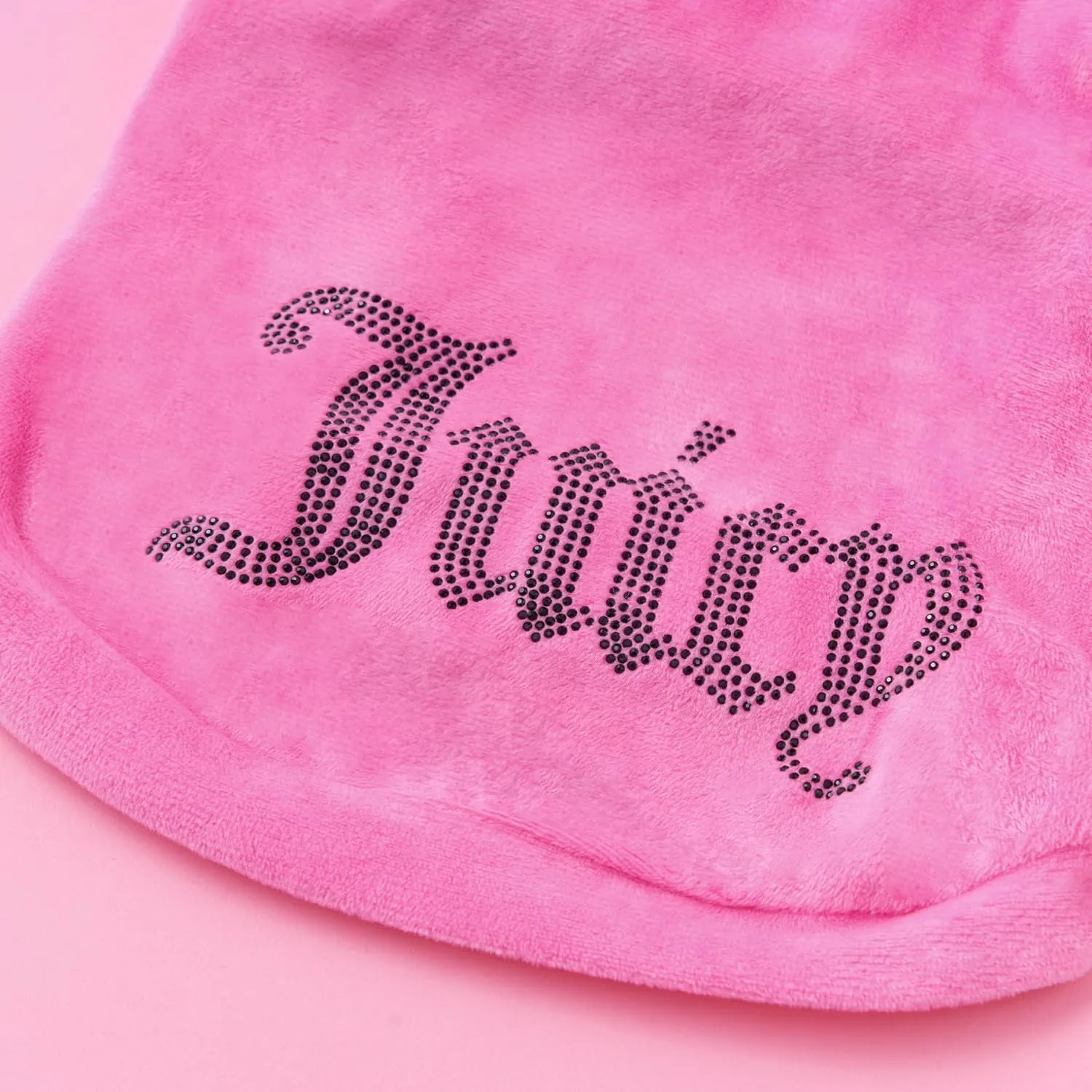 Juicy Couture Bling Velour Pet Hoodie - Hot Pink - XS/S (2-7 lbs.) - Pet Hoodies for Small Dogs or Cats