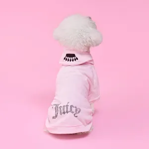 Juicy Couture Bling Velour Pet Hoodie - Pink - XS/S (2-7 lbs.) - Pet Hoodies for Small Dogs or Cats