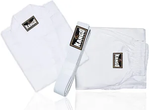 Karate Uniform 8oz for Kids & Adults Midweight Student Karate Gi Martial Arts Uniform Free Belt (White, Size 5/180CM (5'9"-6' 0"))