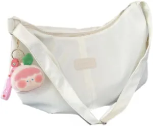 Kawaii Crossbody Bag Cute Nylon Sling Bag Crossbody Bags for Women Cute Aesthetic Sling Bag Purse (white)