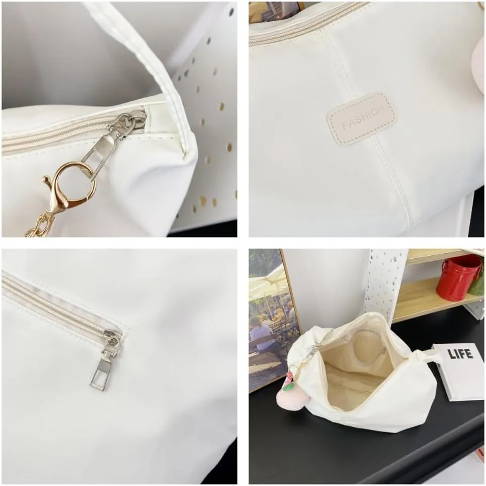Kawaii Crossbody Bag Cute Nylon Sling Bag Crossbody Bags for Women Cute Aesthetic Sling Bag Purse (white)