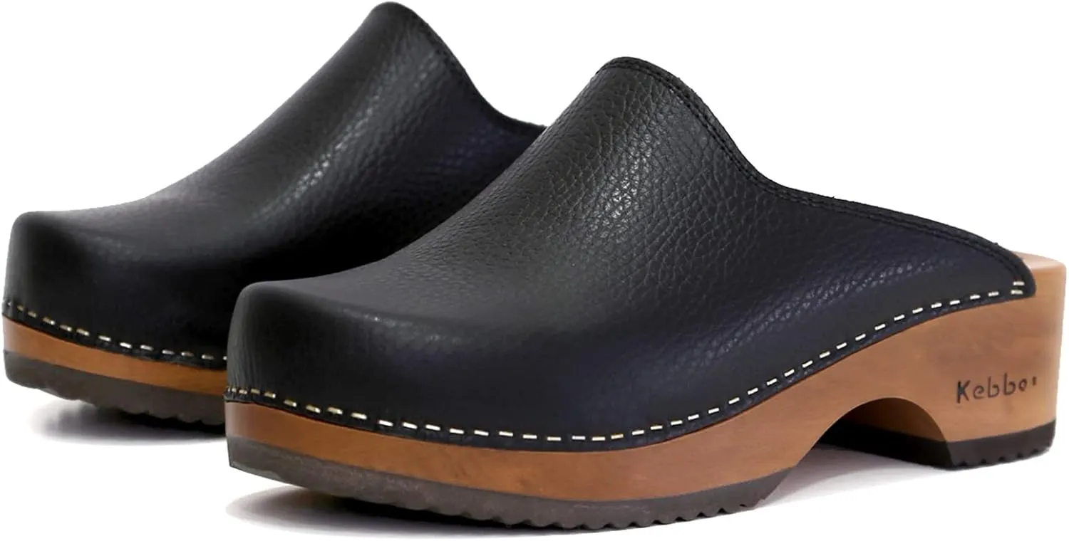 Kebba Edith - Handmade Wooden Clogs with Genuine Leather | Arch Support and Comfortable Fit | Chilean Tepa Platform and EVA Sole |Made in Villarrica, Chile