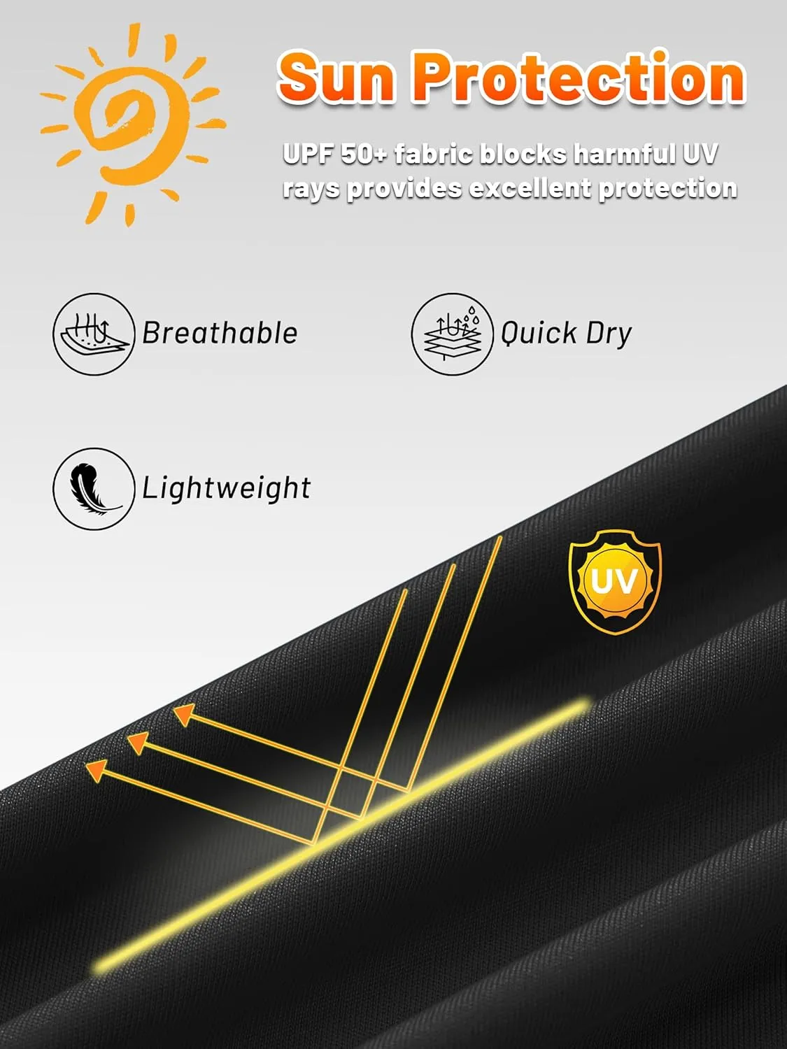 KEFITEVD Men's Sun Protection Hoodie UPF 50  Long Sleeve UV SPF Shirts Lightweight Quick Dry Hoodies Swimming Rash Guard