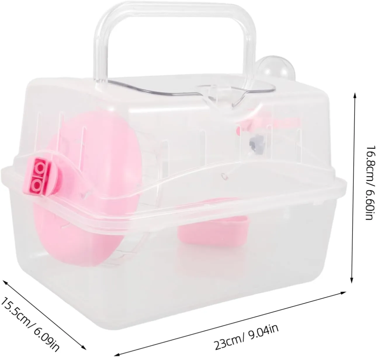 KESYOO Portable Hamster Travel Carrier Transparent Outdoor Cage for Small Animals Convenient Carrying Case for Hamsters Guinea Pigs Mice Ferrets Compact and Lightweight Design