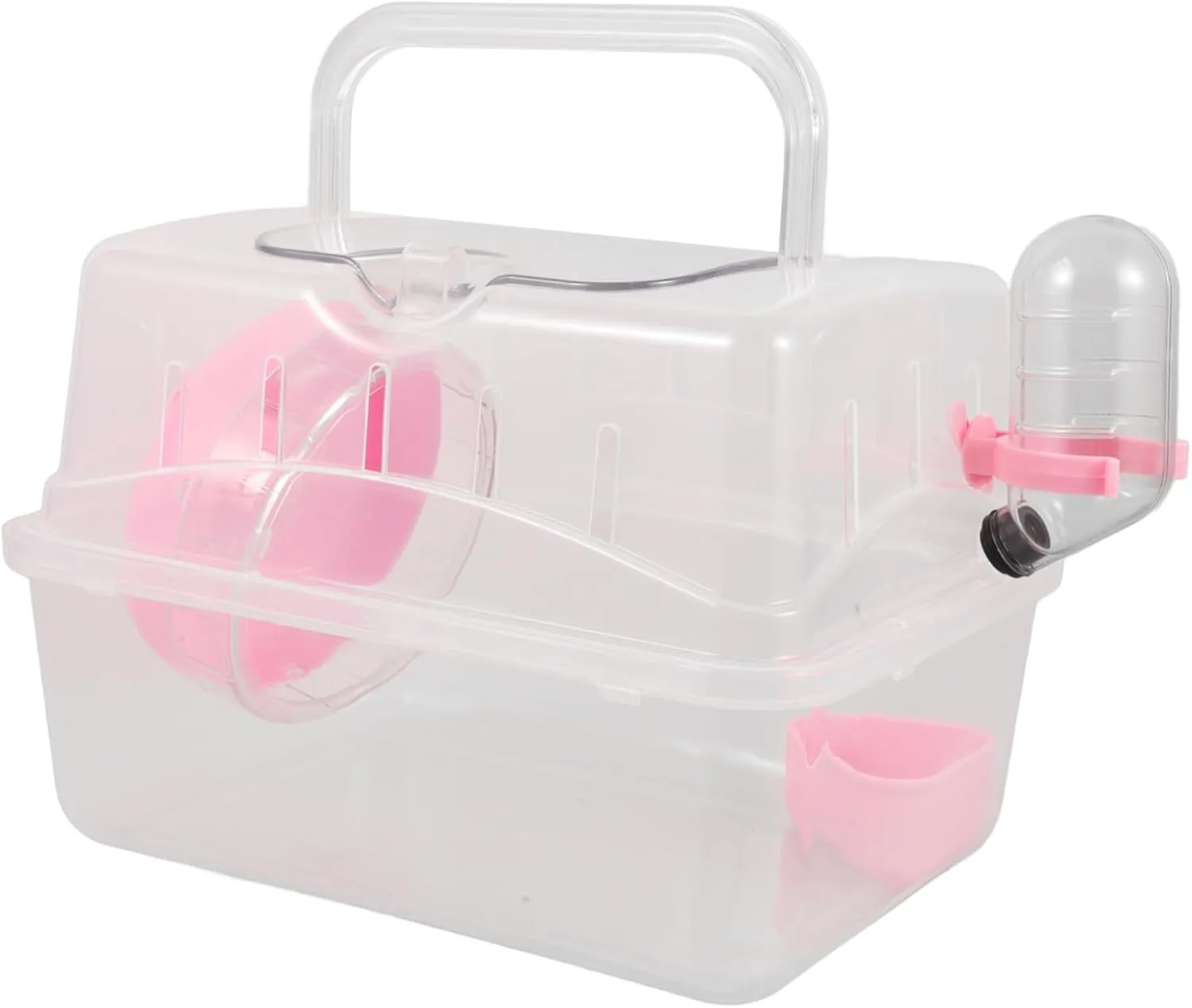 KESYOO Portable Hamster Travel Carrier Transparent Outdoor Cage for Small Animals Convenient Carrying Case for Hamsters Guinea Pigs Mice Ferrets Compact and Lightweight Design