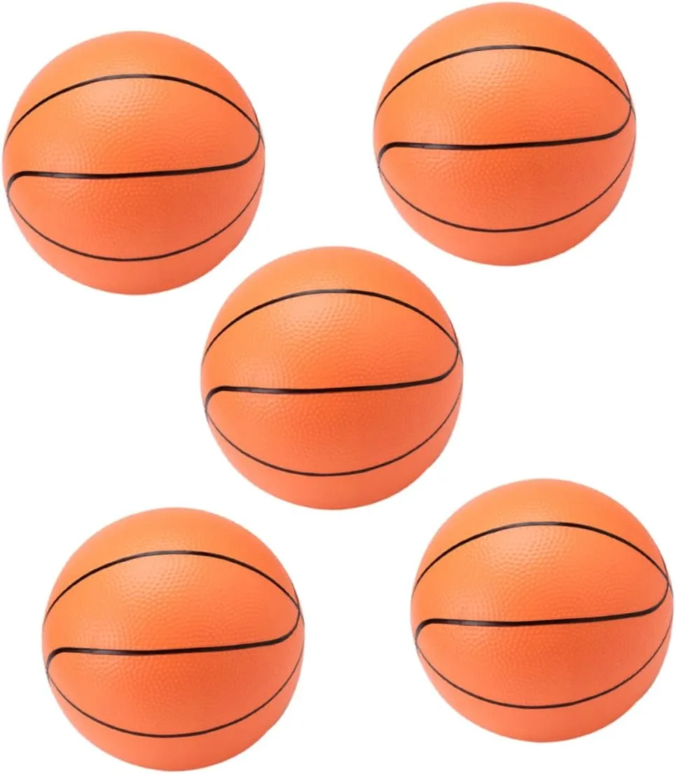 KICHOUSE 5Pcs Inflatable Beach Balls Basketball Pattern Pool for Summer Fun Easy to Inflate for Pool Beach Backyard Play Indoor Outdoor Activities